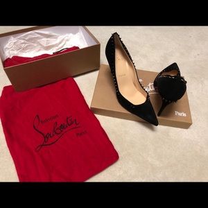Christian Louboutin suede studded heels